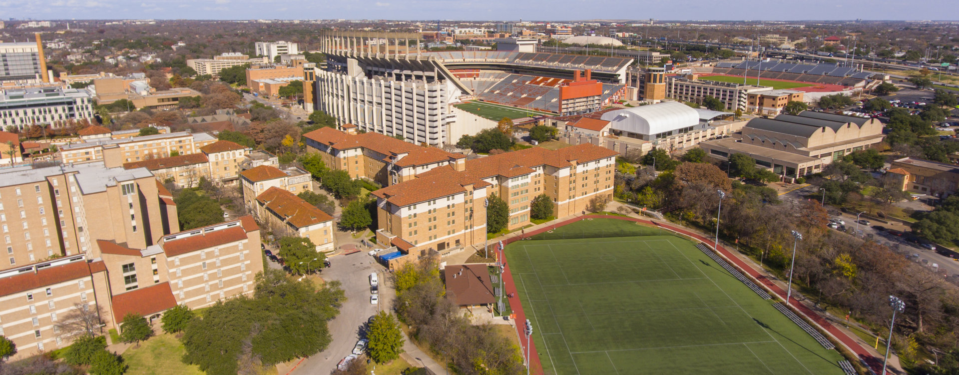 University of Texas at Austin aerial view, Texas, USA