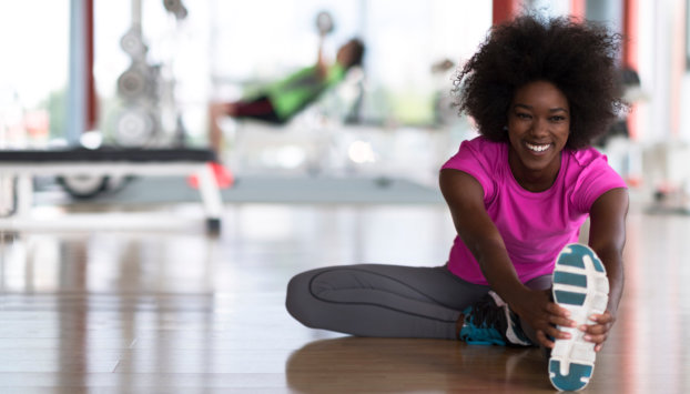 woman athlete stretching